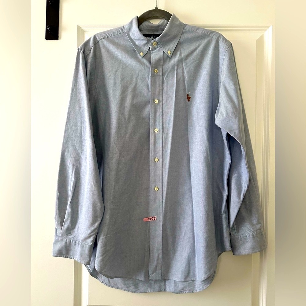 Ralph Lauren Light Blue Casual Button-Down Shirt, 15.5